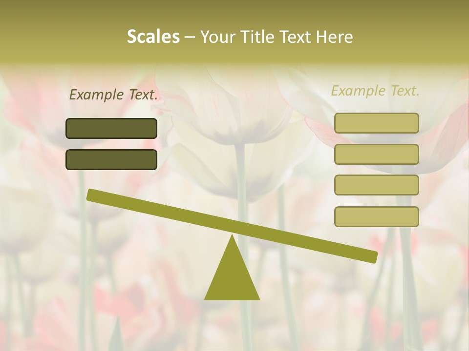 Close-Up Color Tulips - Selective Focus PowerPoint Template