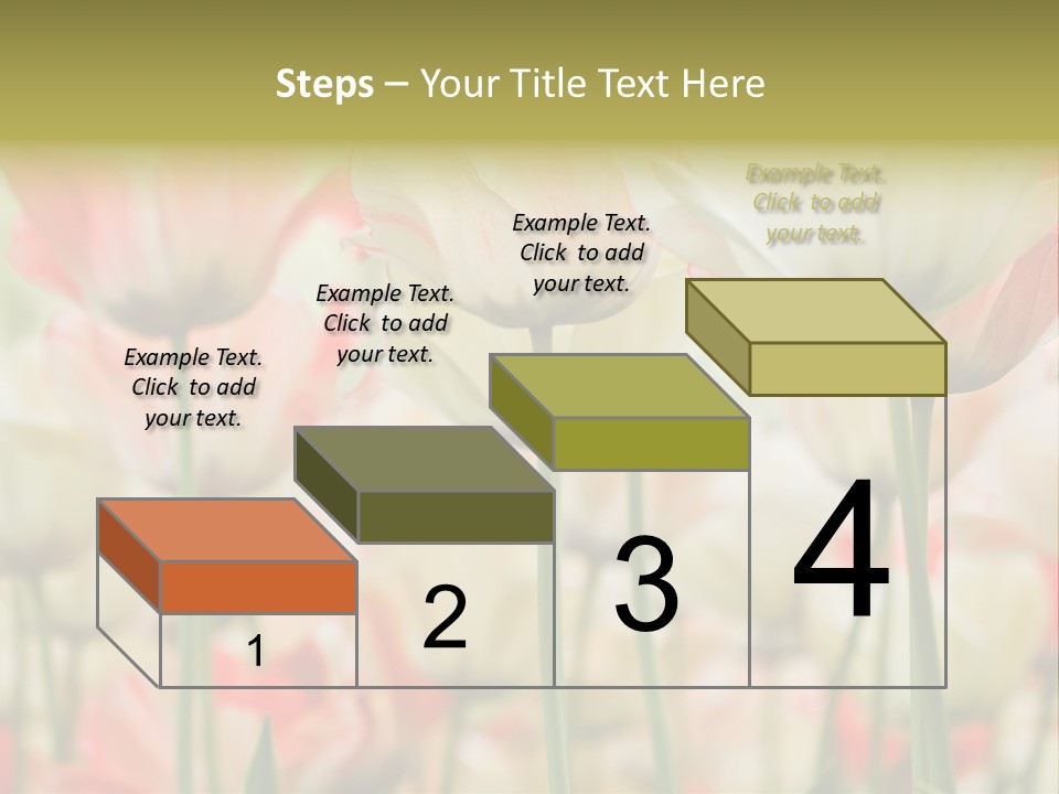 Close-Up Color Tulips - Selective Focus PowerPoint Template