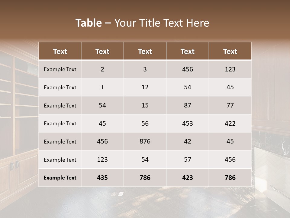 Library With Wood Paneled Walls And Fireplace PowerPoint Template