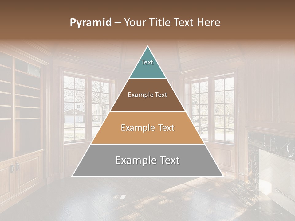 Library With Wood Paneled Walls And Fireplace PowerPoint Template