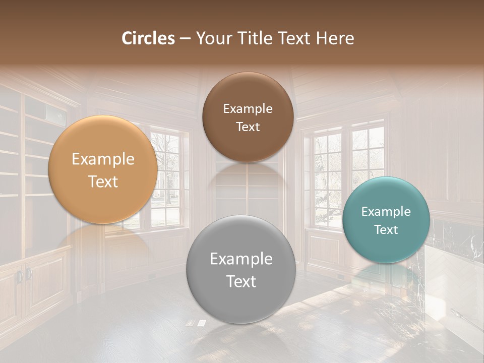 Library With Wood Paneled Walls And Fireplace PowerPoint Template