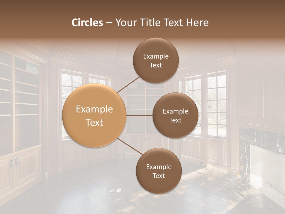 Library With Wood Paneled Walls And Fireplace PowerPoint Template