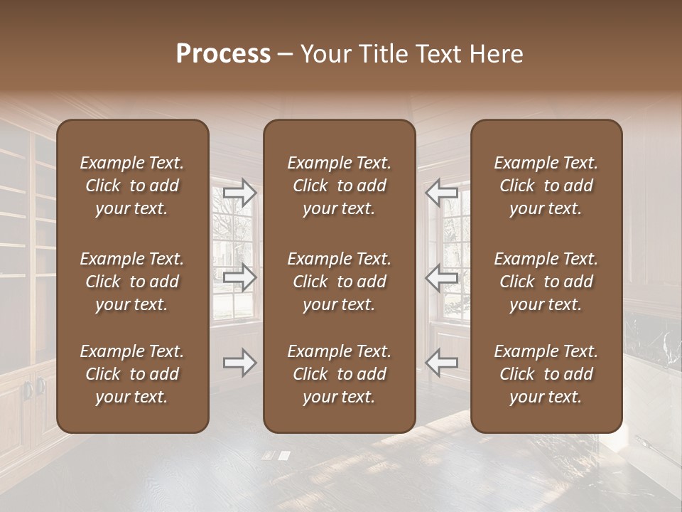 Library With Wood Paneled Walls And Fireplace PowerPoint Template