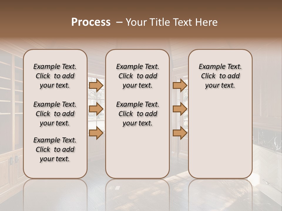 Library With Wood Paneled Walls And Fireplace PowerPoint Template