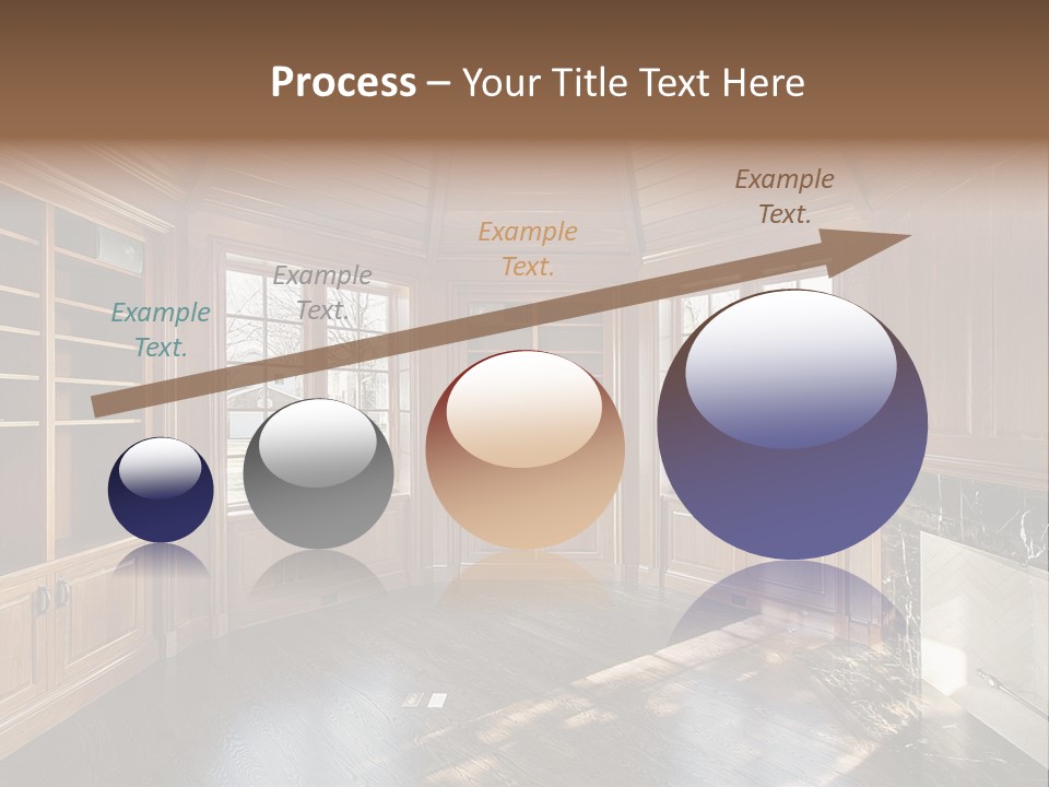 Library With Wood Paneled Walls And Fireplace PowerPoint Template