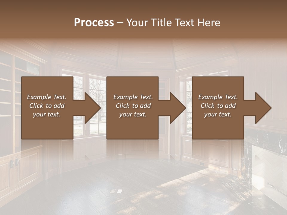 Library With Wood Paneled Walls And Fireplace PowerPoint Template