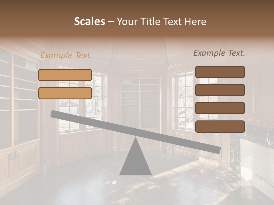 Library With Wood Paneled Walls And Fireplace PowerPoint Template