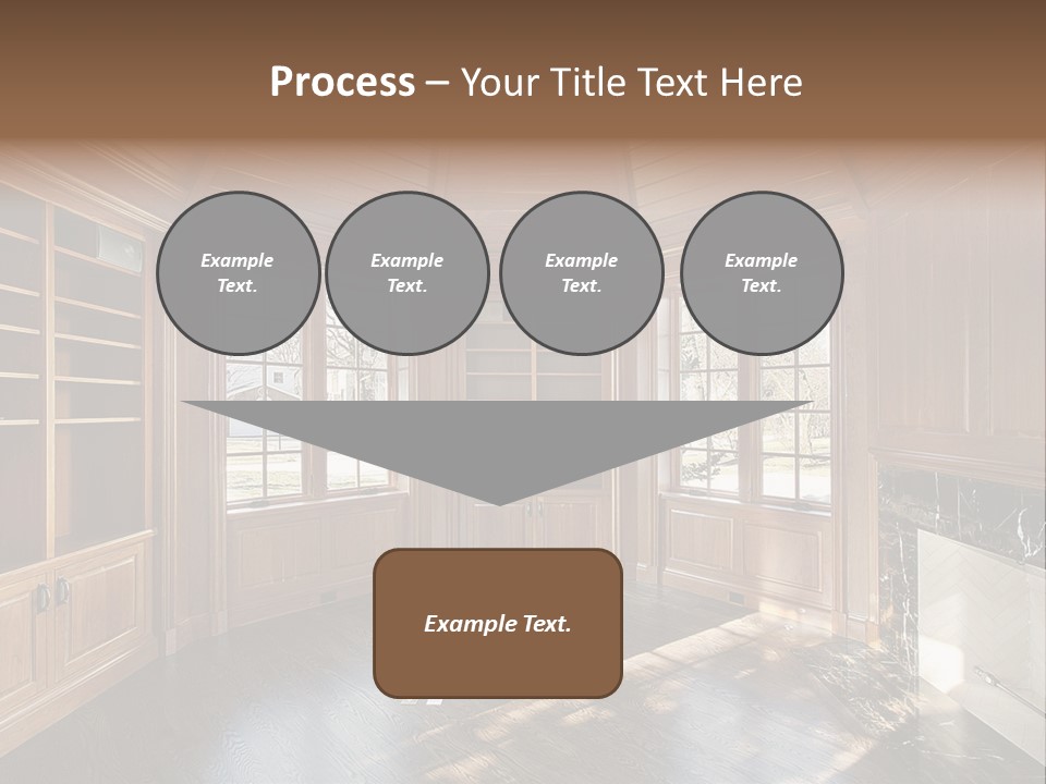 Library With Wood Paneled Walls And Fireplace PowerPoint Template