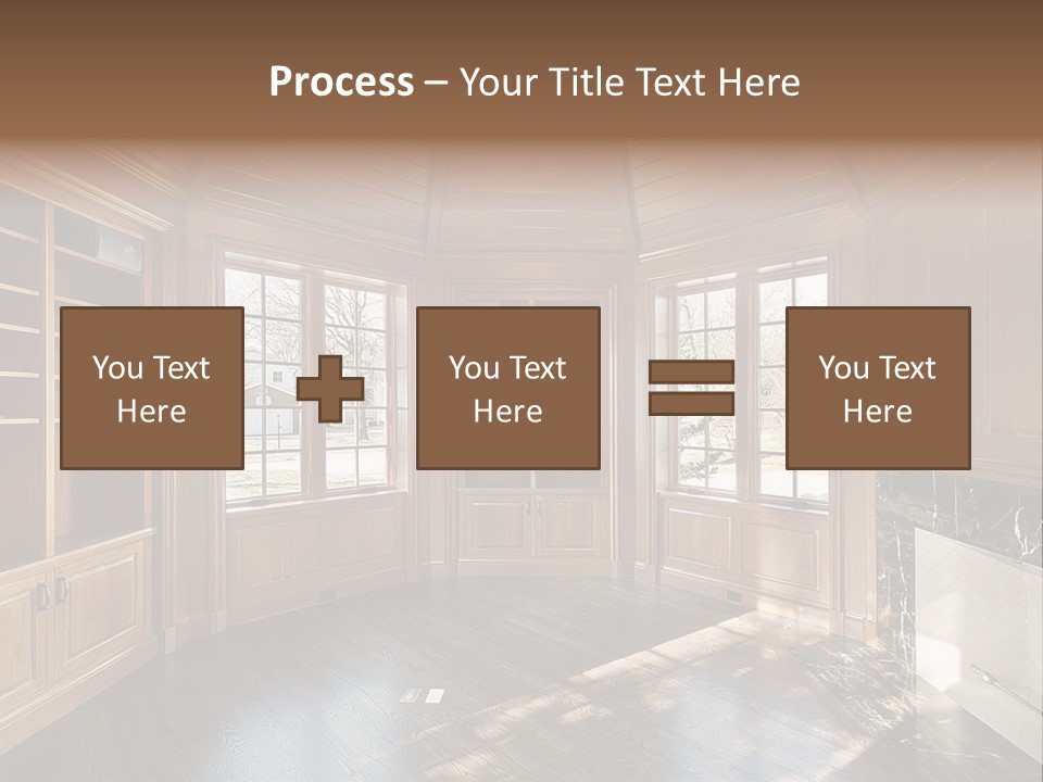 Library With Wood Paneled Walls And Fireplace PowerPoint Template
