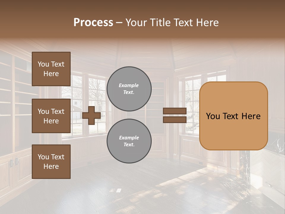 Library With Wood Paneled Walls And Fireplace PowerPoint Template