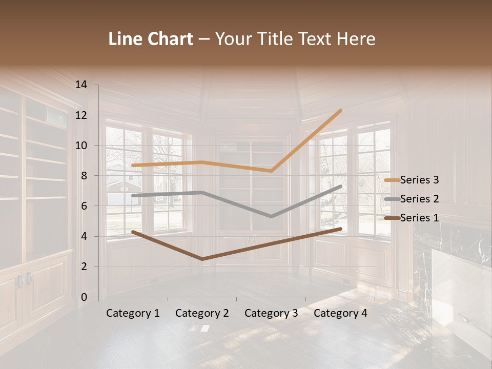 Library With Wood Paneled Walls And Fireplace PowerPoint Template