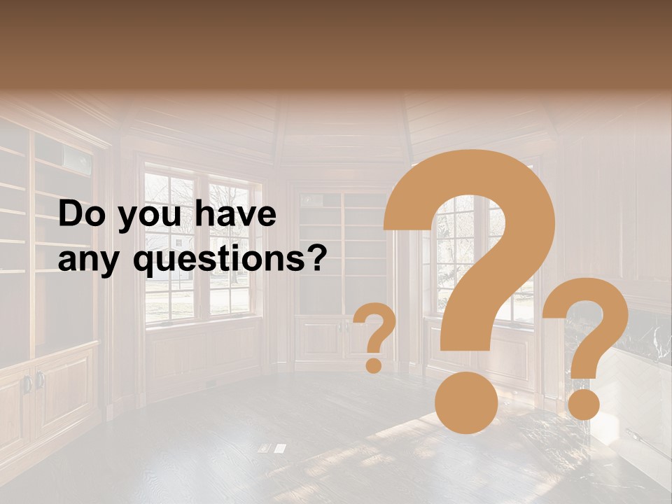 Library With Wood Paneled Walls And Fireplace PowerPoint Template