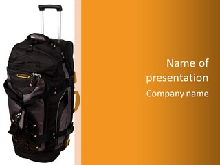 Rolling Luggage Duffle Bag With Pull Handle PowerPoint Template