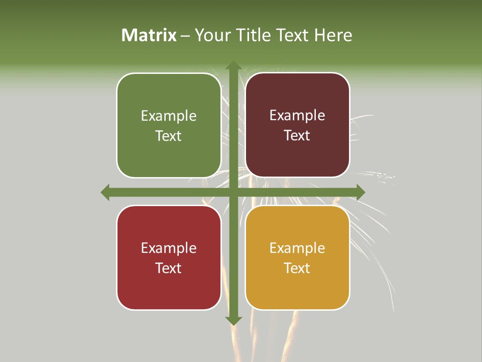 Red Green Silver And Golden Fireworks Display PowerPoint Template