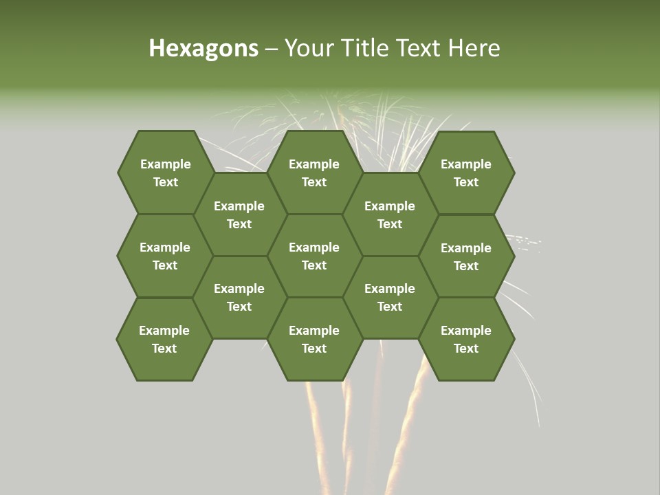 Red Green Silver And Golden Fireworks Display PowerPoint Template