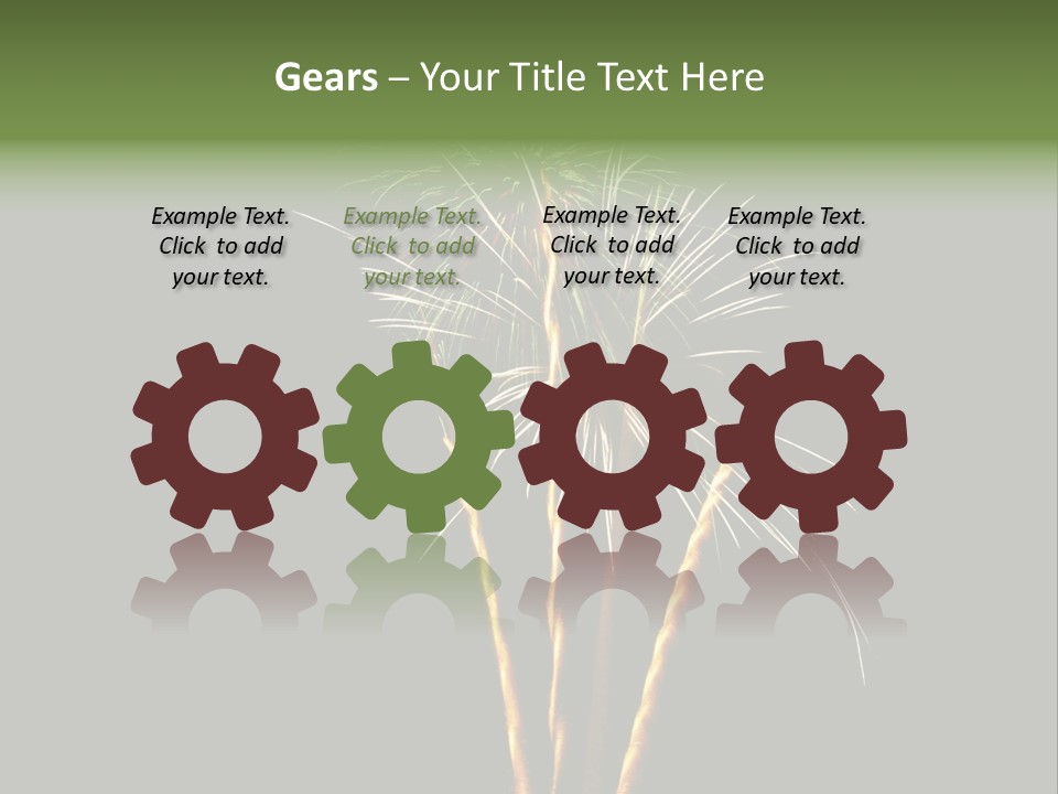 Red Green Silver And Golden Fireworks Display PowerPoint Template