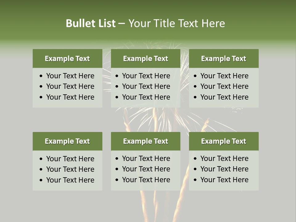 Red Green Silver And Golden Fireworks Display PowerPoint Template