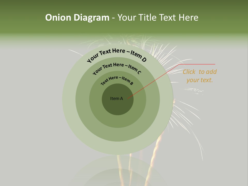 Red Green Silver And Golden Fireworks Display PowerPoint Template