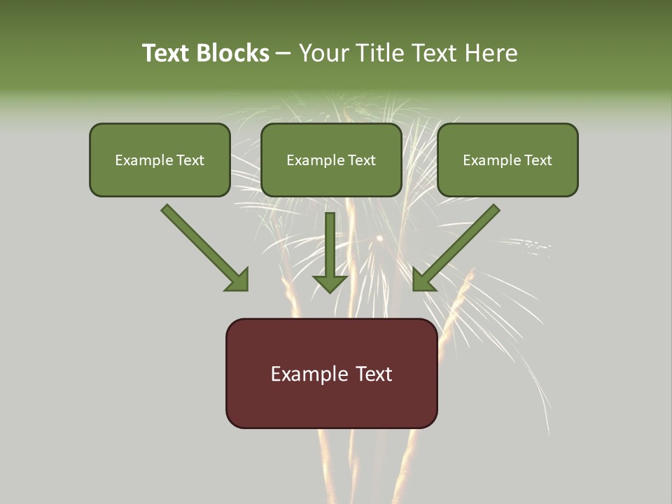 Red Green Silver And Golden Fireworks Display PowerPoint Template