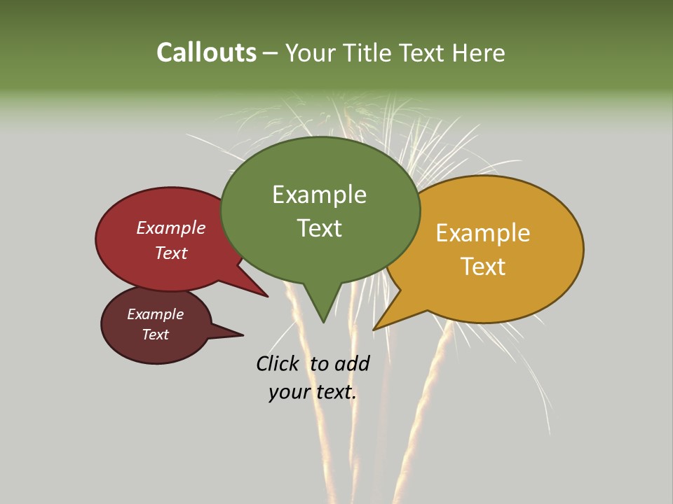 Red Green Silver And Golden Fireworks Display PowerPoint Template