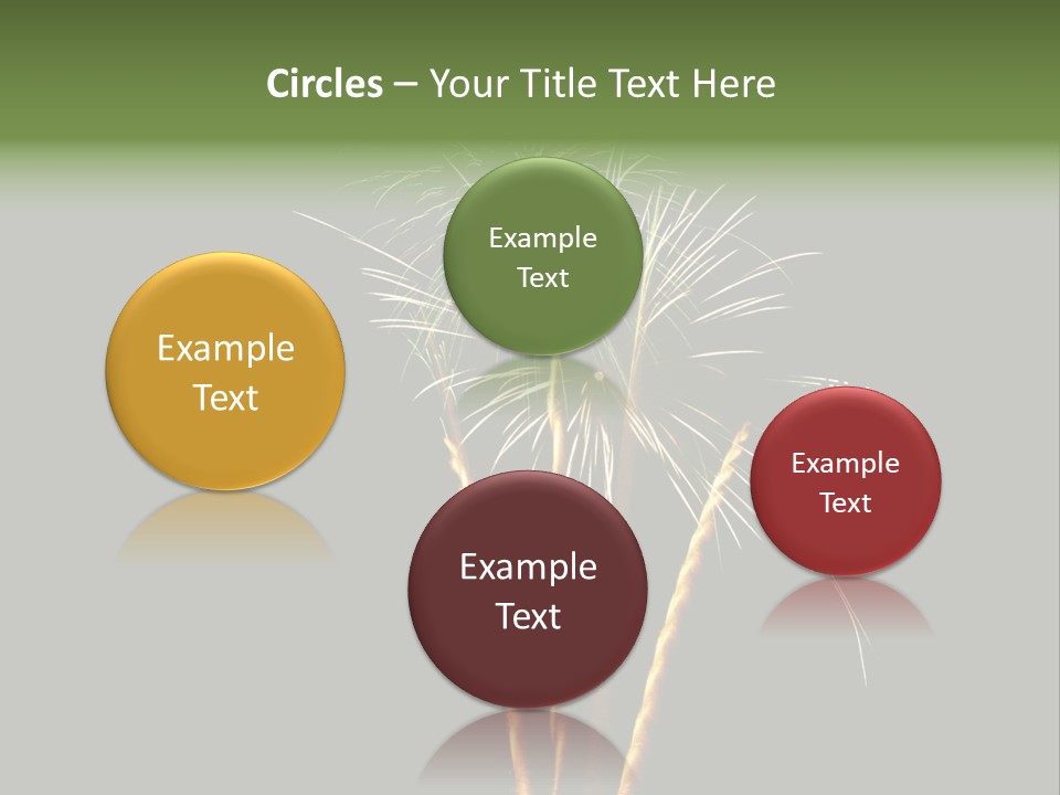 Red Green Silver And Golden Fireworks Display PowerPoint Template
