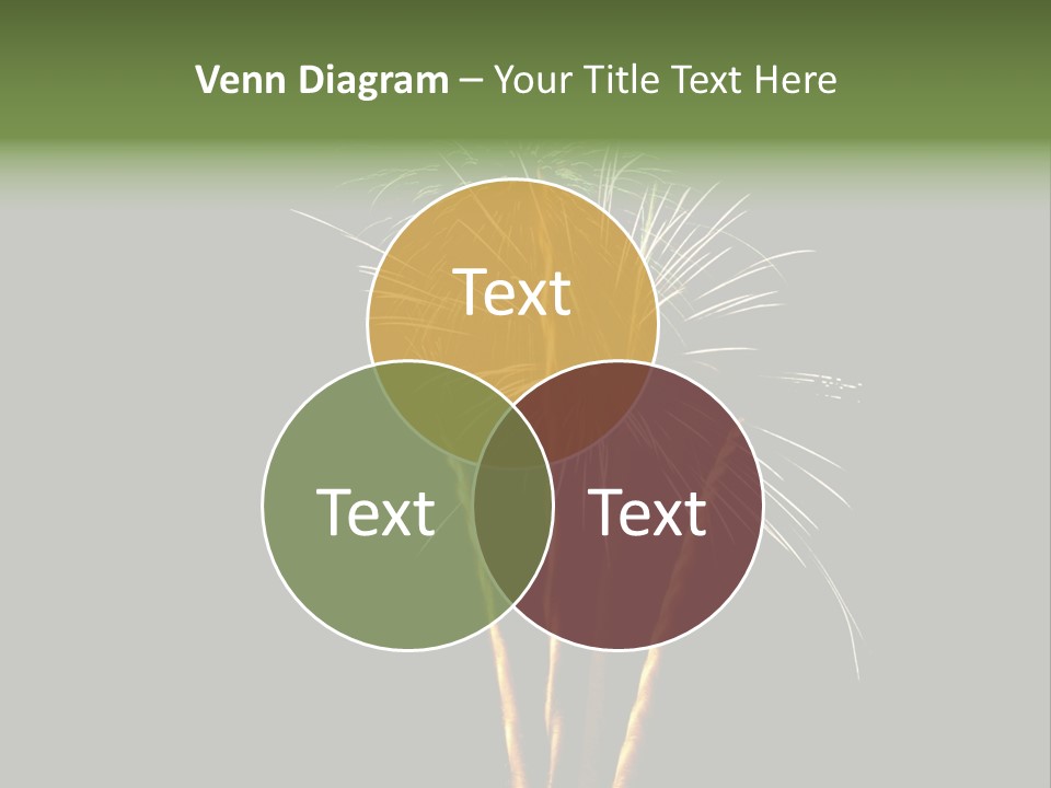 Red Green Silver And Golden Fireworks Display PowerPoint Template