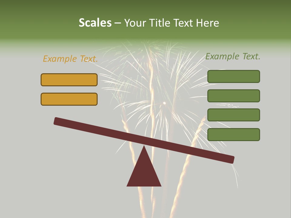 Red Green Silver And Golden Fireworks Display PowerPoint Template