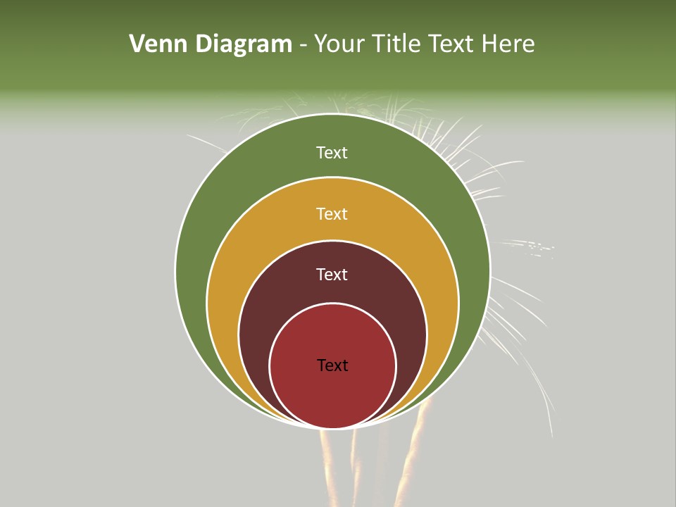 Red Green Silver And Golden Fireworks Display PowerPoint Template