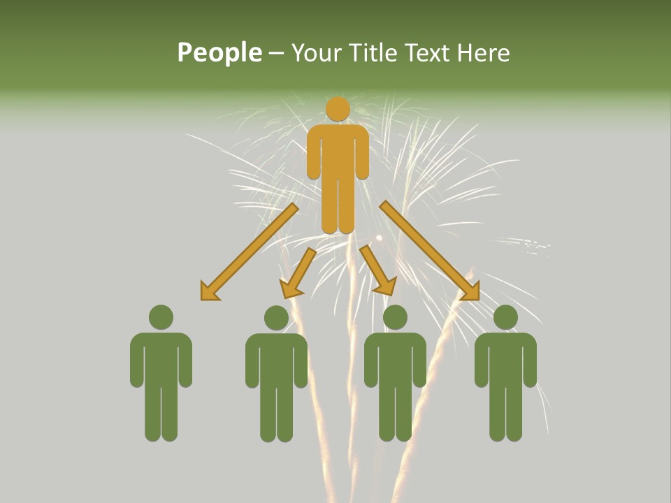 Red Green Silver And Golden Fireworks Display PowerPoint Template