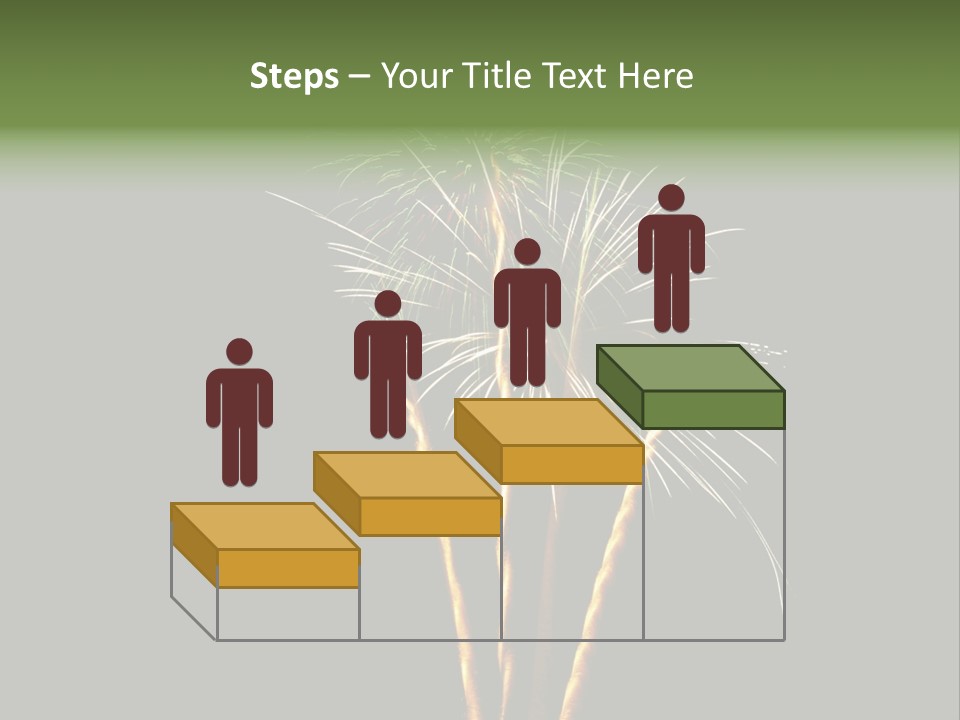 Red Green Silver And Golden Fireworks Display PowerPoint Template