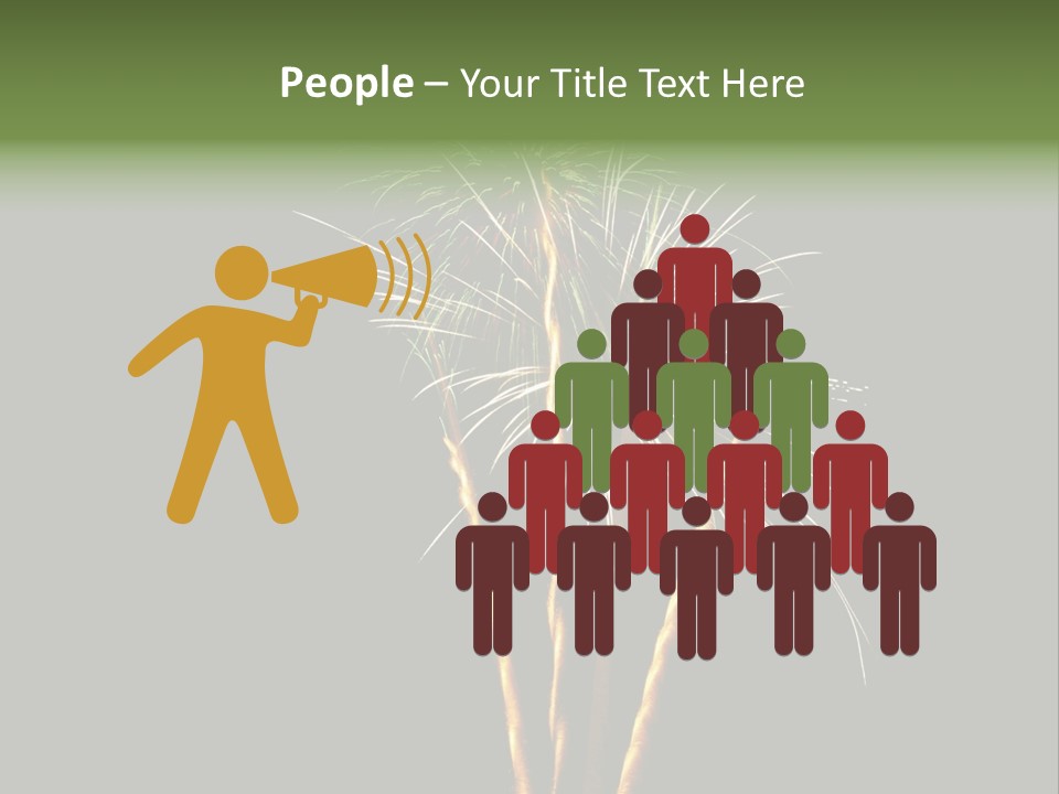 Red Green Silver And Golden Fireworks Display PowerPoint Template