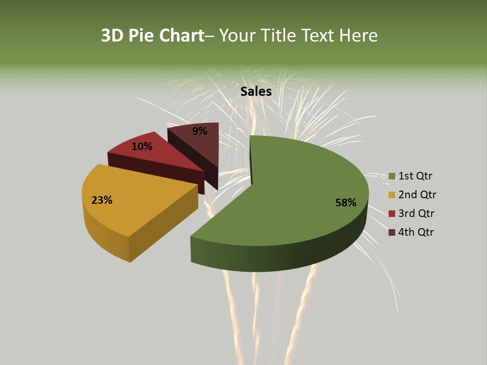 Red Green Silver And Golden Fireworks Display PowerPoint Template