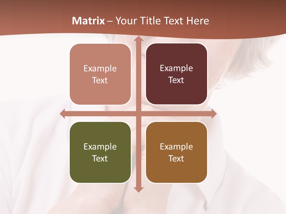 Portrait Of Mature Woman Smiling At Camera Over White Background PowerPoint Template