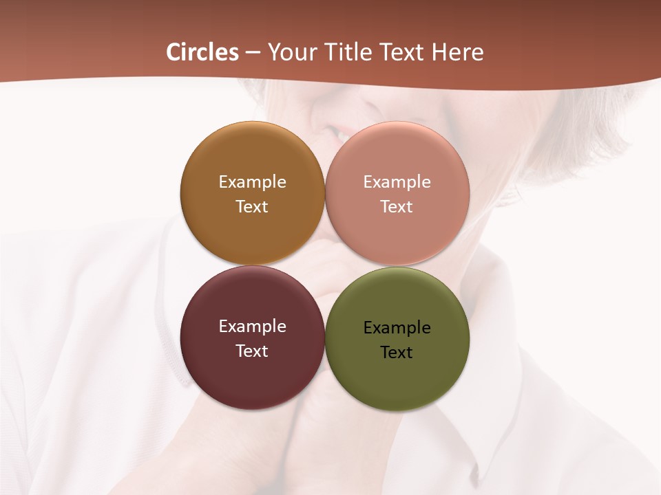 Portrait Of Mature Woman Smiling At Camera Over White Background PowerPoint Template