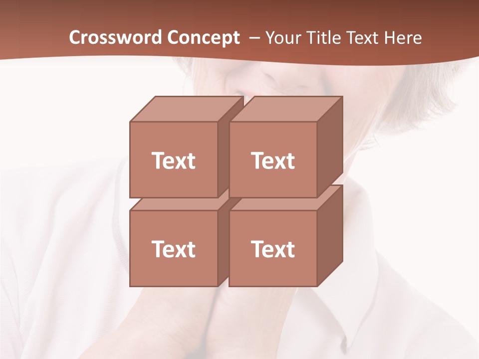 Portrait Of Mature Woman Smiling At Camera Over White Background PowerPoint Template