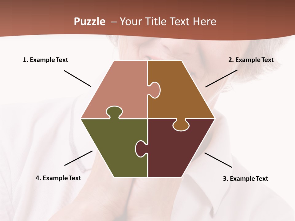 Portrait Of Mature Woman Smiling At Camera Over White Background PowerPoint Template