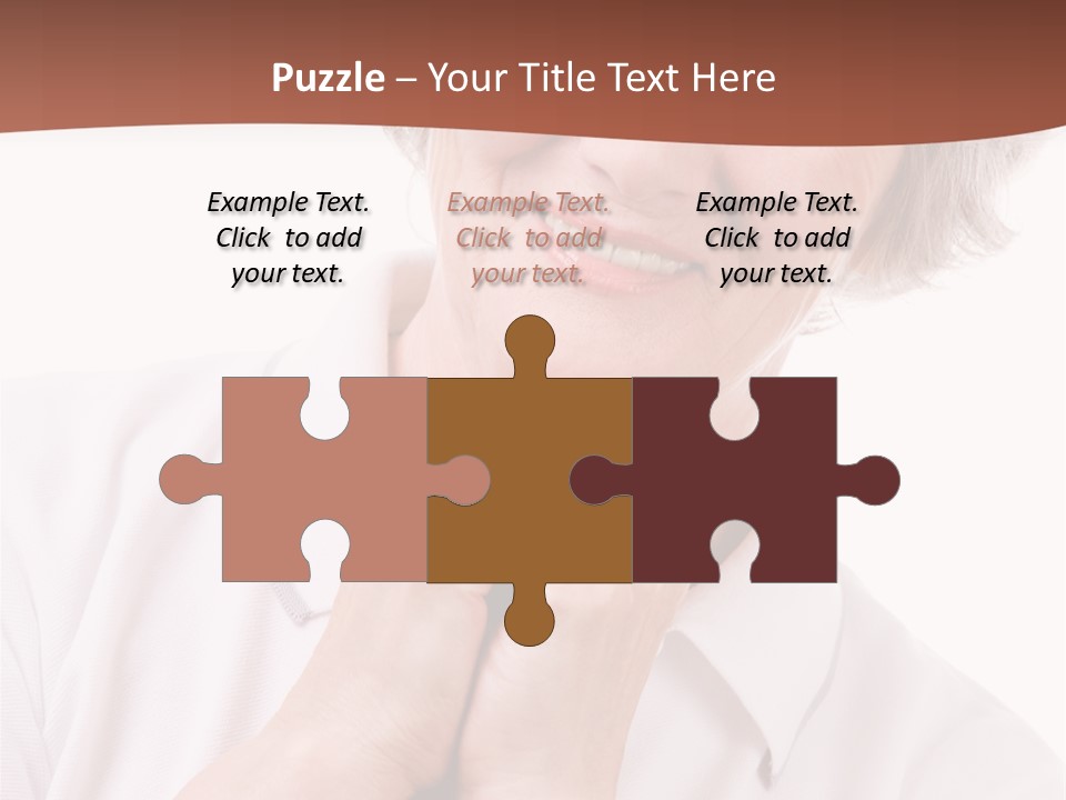 Portrait Of Mature Woman Smiling At Camera Over White Background PowerPoint Template