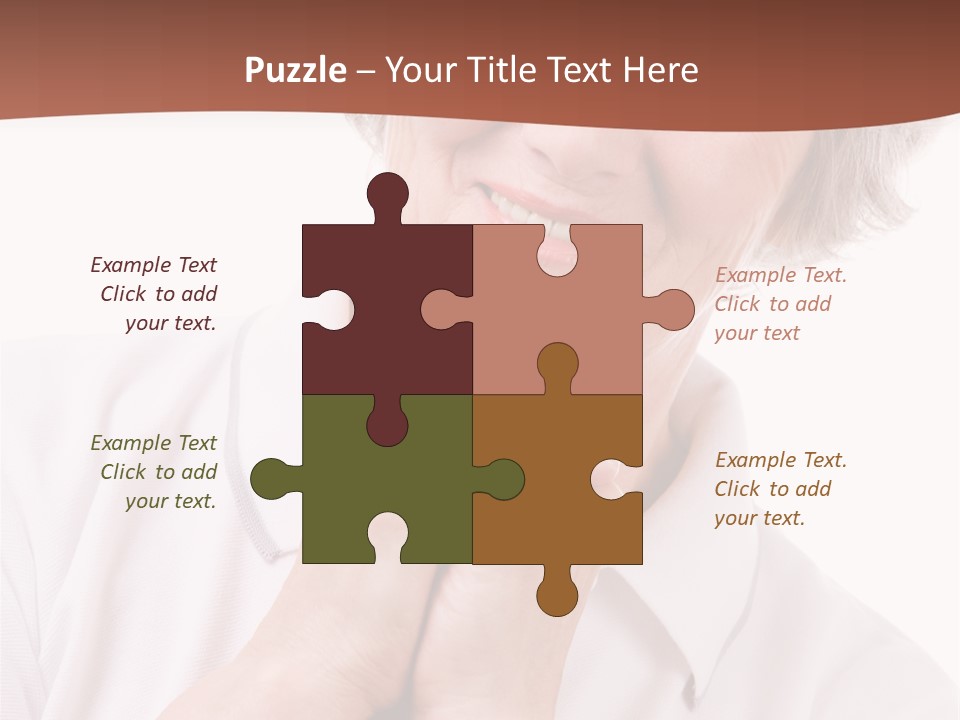 Portrait Of Mature Woman Smiling At Camera Over White Background PowerPoint Template