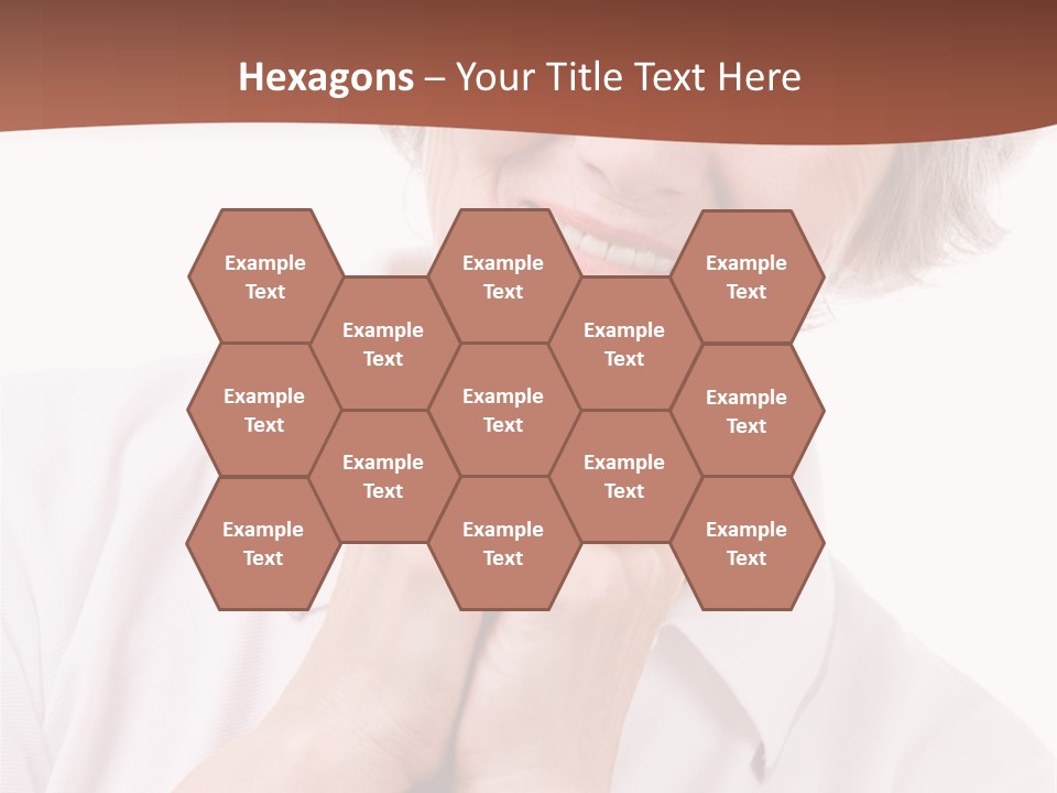 Portrait Of Mature Woman Smiling At Camera Over White Background PowerPoint Template