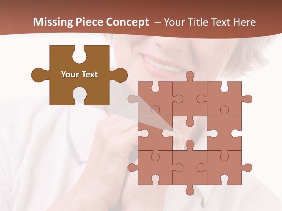 Portrait Of Mature Woman Smiling At Camera Over White Background PowerPoint Template