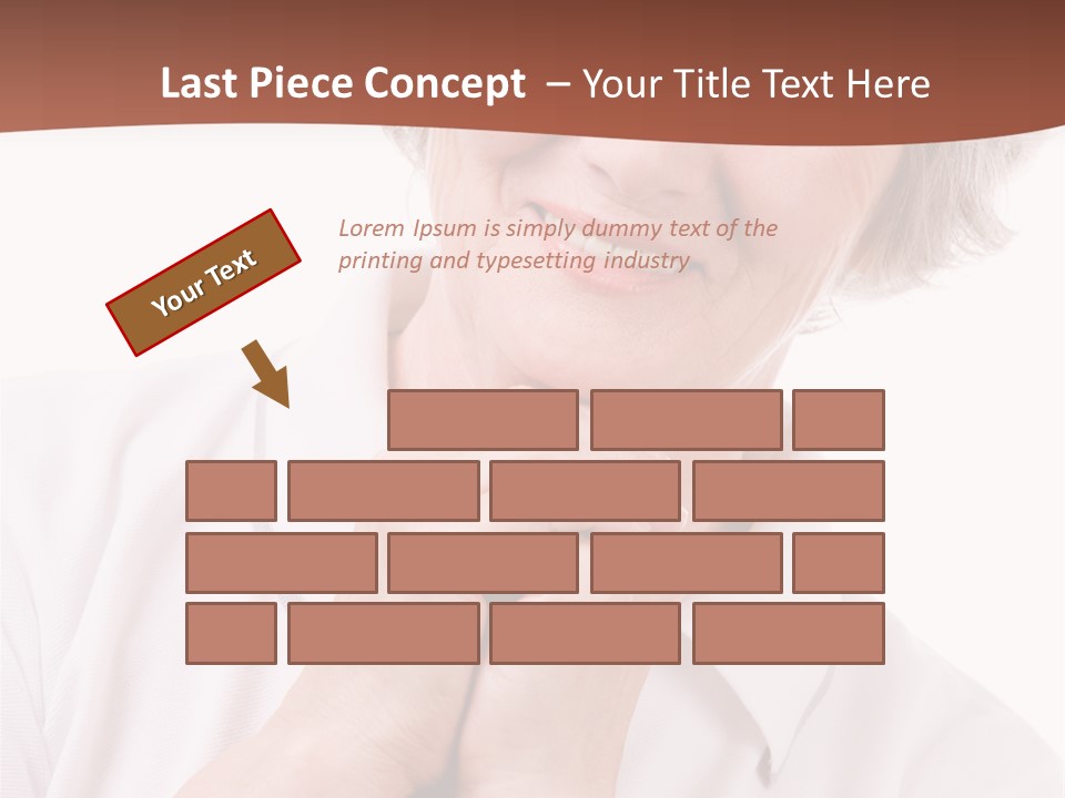 Portrait Of Mature Woman Smiling At Camera Over White Background PowerPoint Template