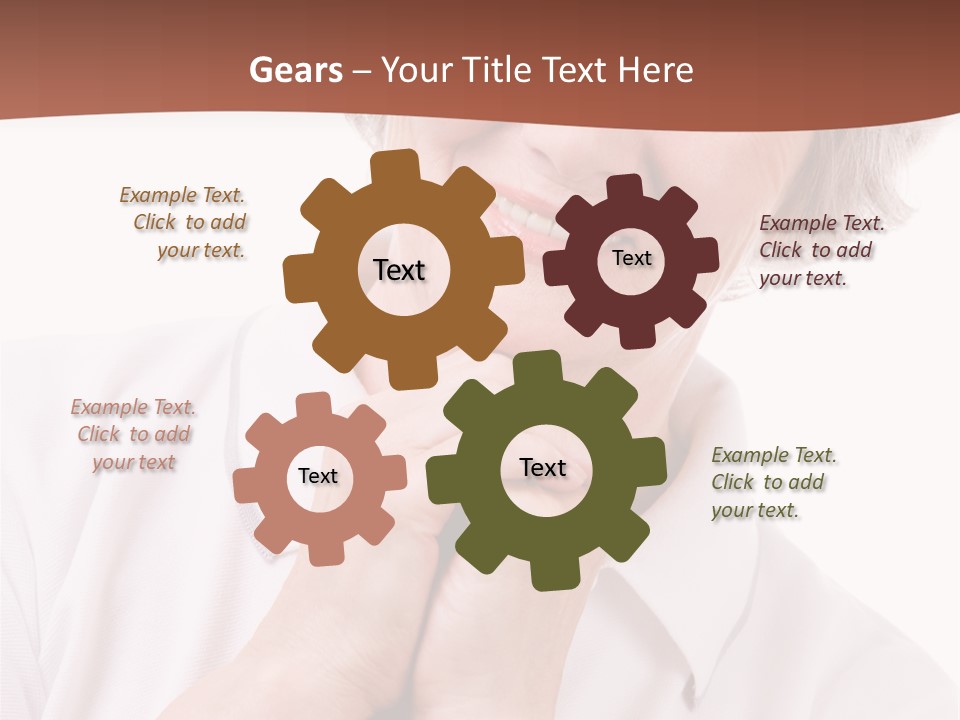 Portrait Of Mature Woman Smiling At Camera Over White Background PowerPoint Template