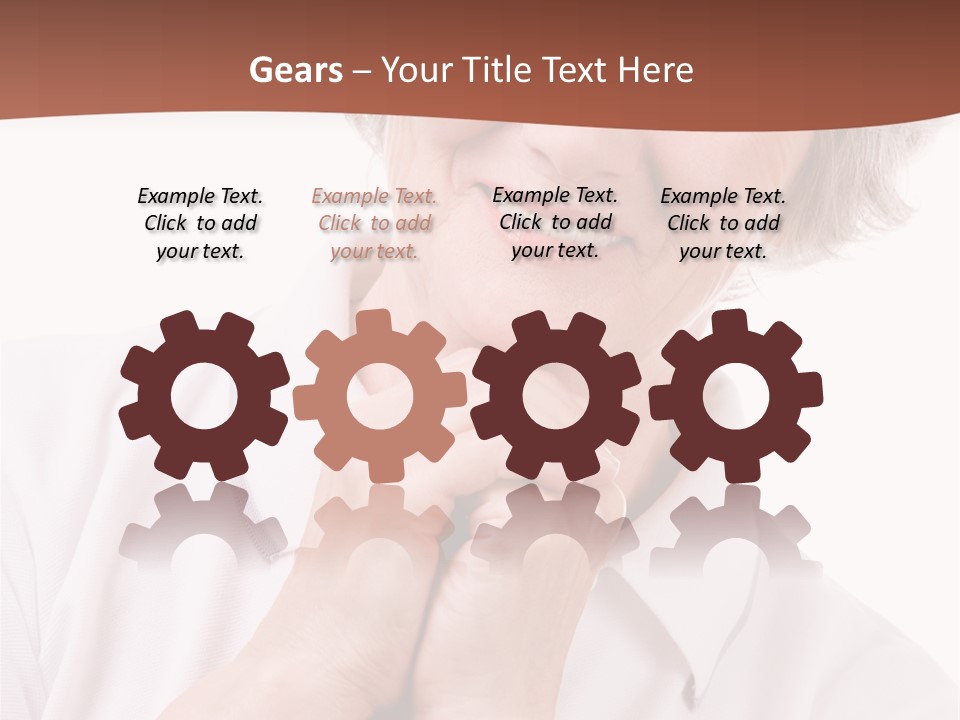 Portrait Of Mature Woman Smiling At Camera Over White Background PowerPoint Template