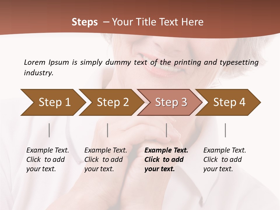 Portrait Of Mature Woman Smiling At Camera Over White Background PowerPoint Template