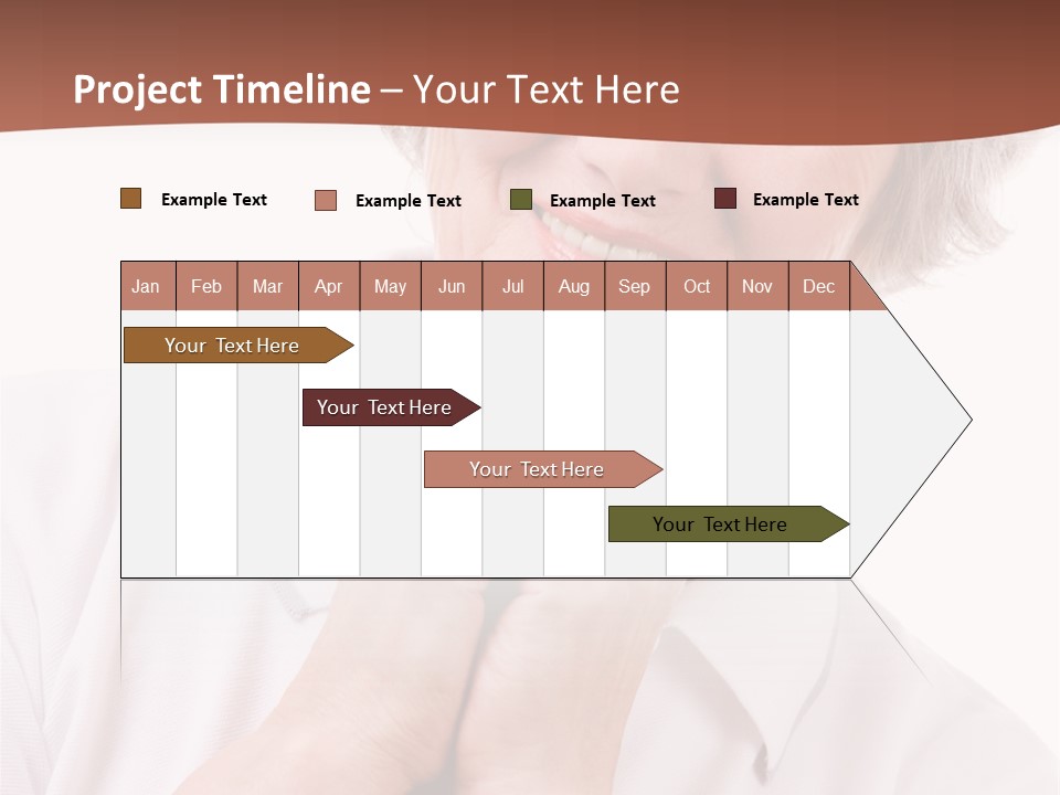 Portrait Of Mature Woman Smiling At Camera Over White Background PowerPoint Template
