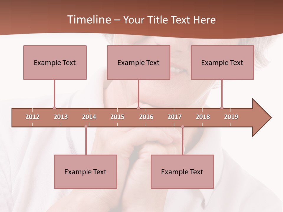 Portrait Of Mature Woman Smiling At Camera Over White Background PowerPoint Template