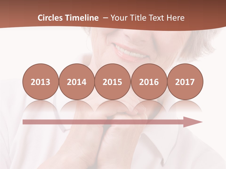 Portrait Of Mature Woman Smiling At Camera Over White Background PowerPoint Template