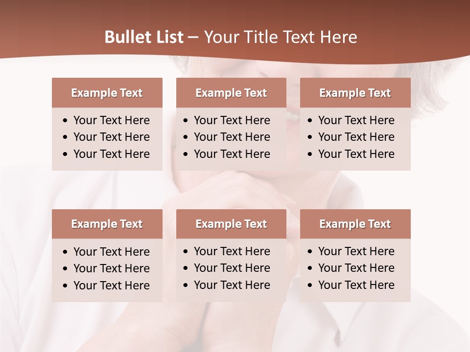 Portrait Of Mature Woman Smiling At Camera Over White Background PowerPoint Template