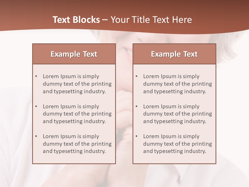 Portrait Of Mature Woman Smiling At Camera Over White Background PowerPoint Template
