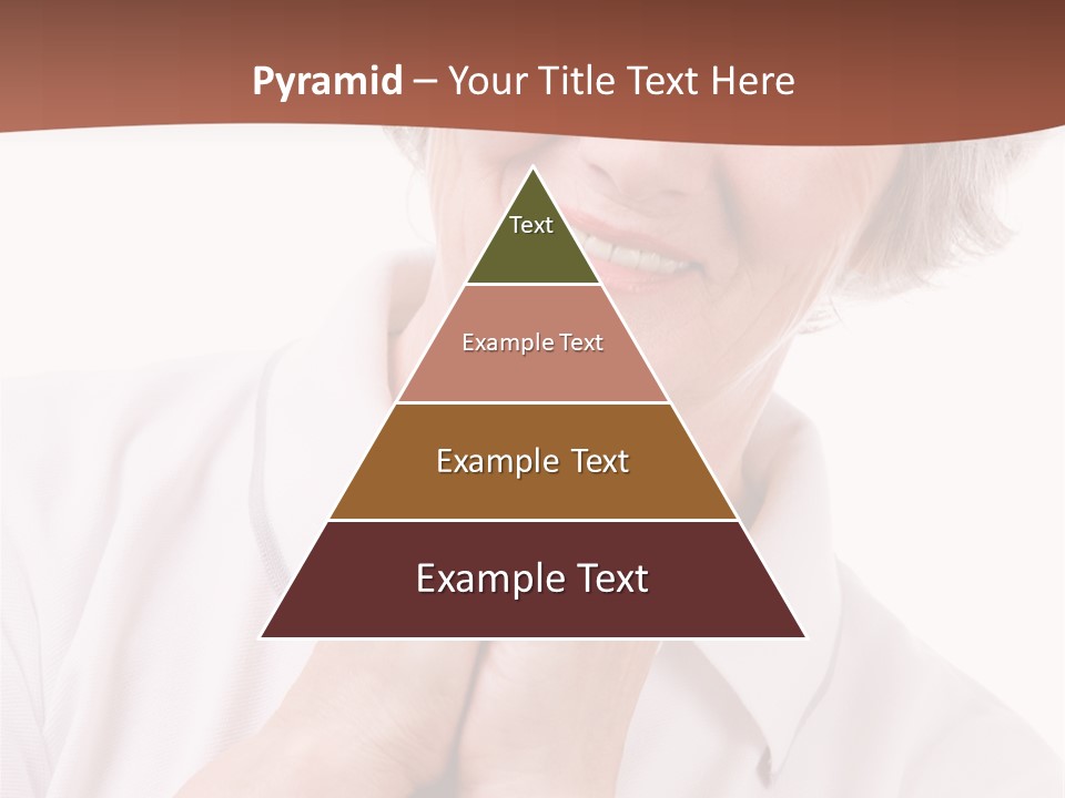 Portrait Of Mature Woman Smiling At Camera Over White Background PowerPoint Template